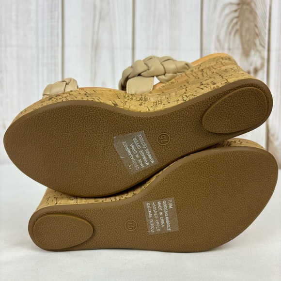 Alter’d State Wedge Sandals Braided Straps Comfort Platform Shoes Tan Size 7.5 - Picture 12 of 16